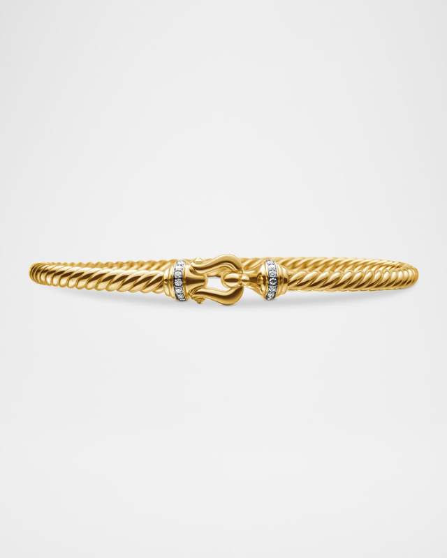 Buckle Bracelet with Diamonds in 18K Gold, 3.5